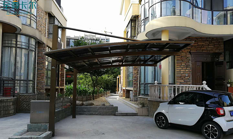 別墅院子車棚圖片？鋁合金車棚圖片大全？